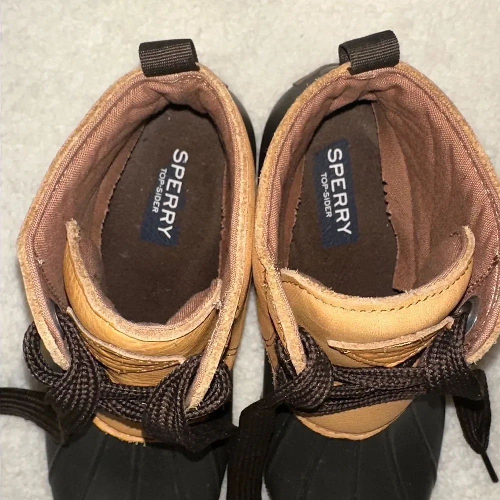 SPERRY 8 Saltwater 2-eye Tan Leather Brown Lace up Ankle Duck Boots